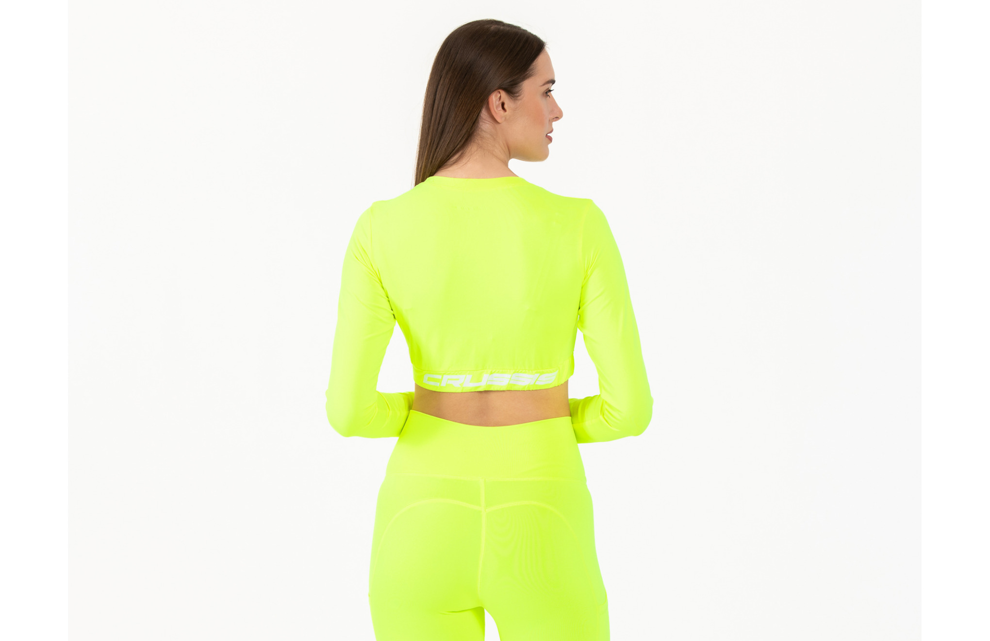 Dmsk Crop Top dlouh rukv NEON YELLOW