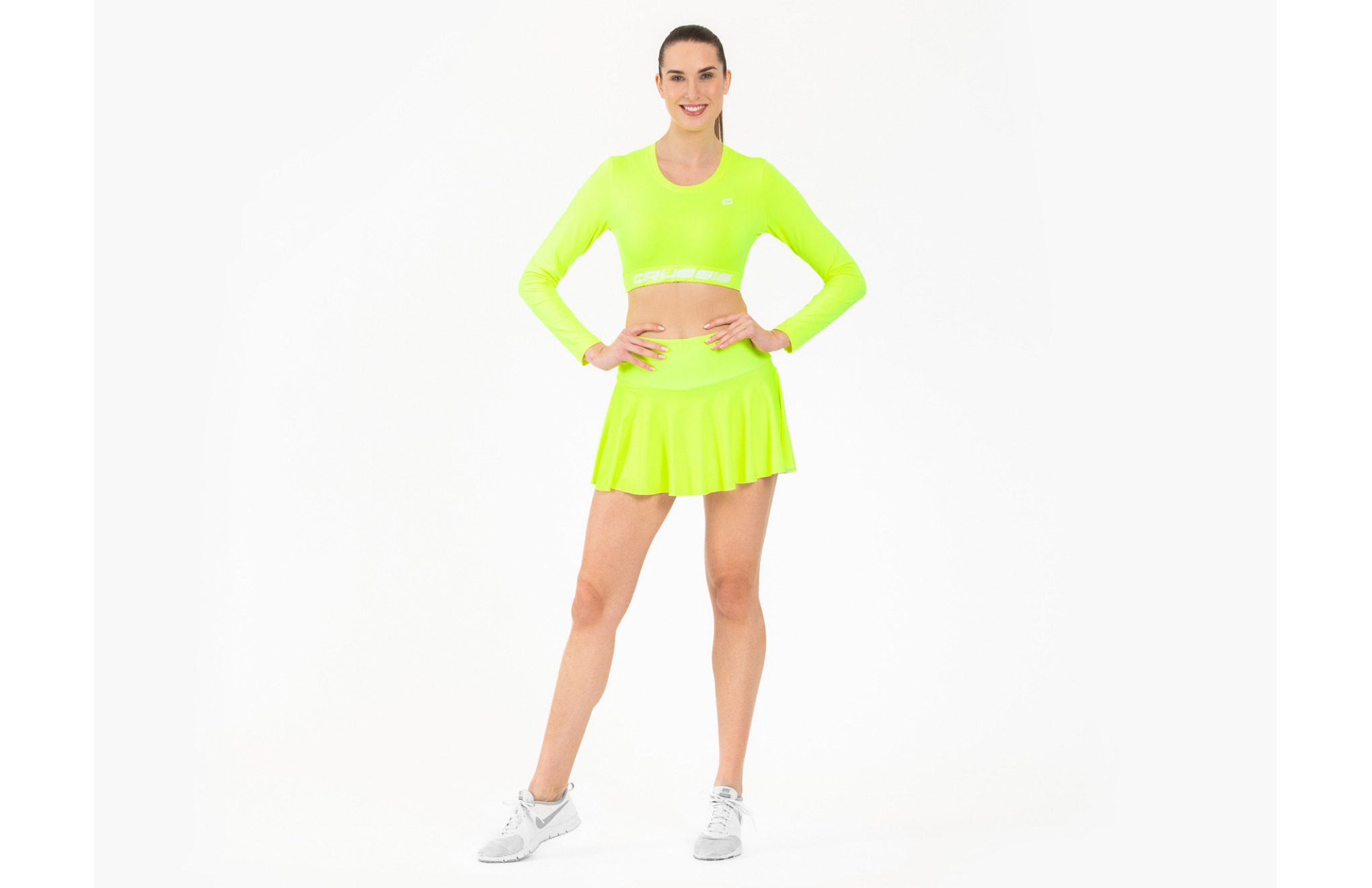 Dmsk Crop Top dlouh rukv NEON YELLOW