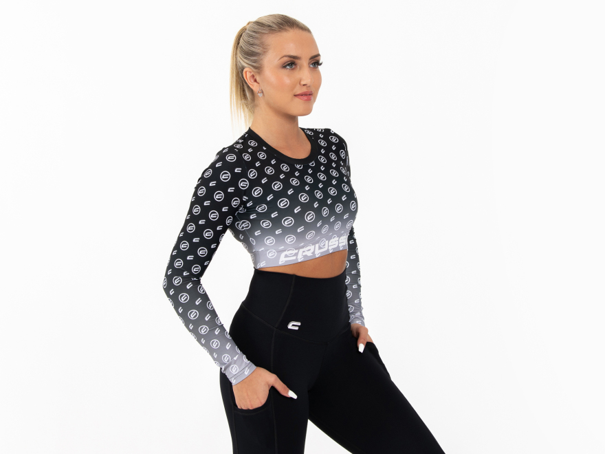 Dmsky Crop Top dlh rukv BLACK