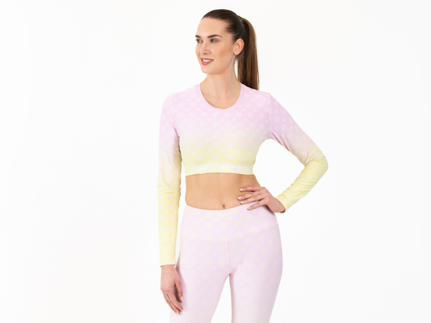 Dmsky Crop Top dlh rukv FIT OMBRE