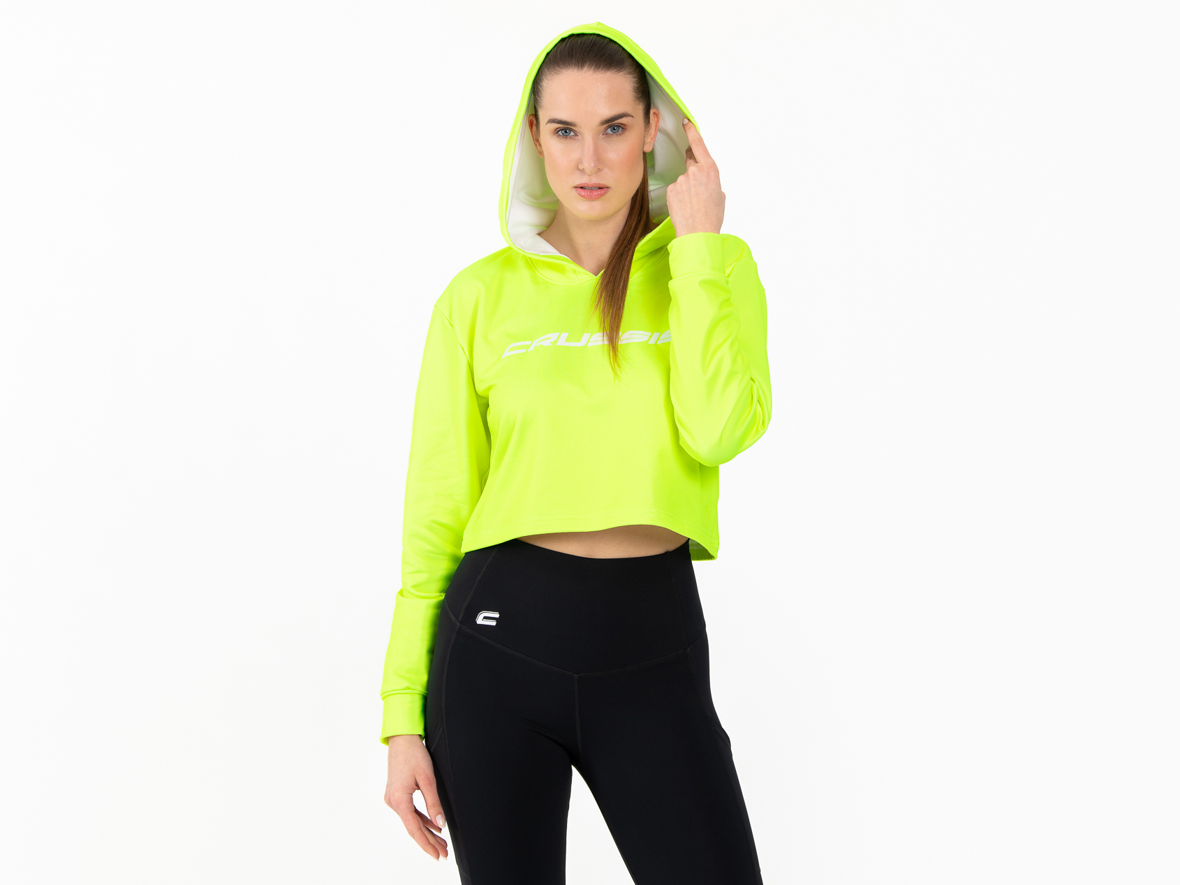 Dmsk mikina krtk NEON YELLOW
