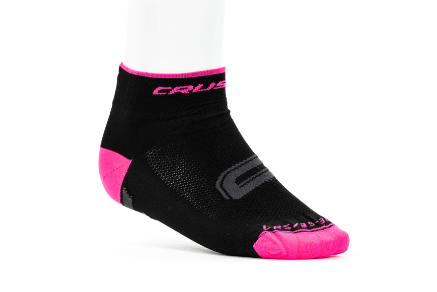 Cyklistické ponožky CRUSSIS, čierno / ružové