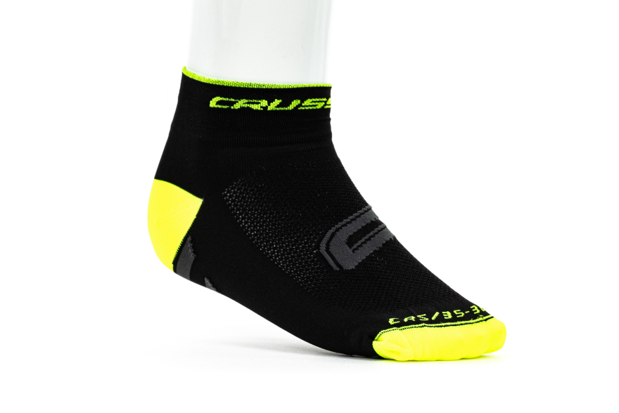 Cyklistické ponožky CRUSSIS, čierno / žlté