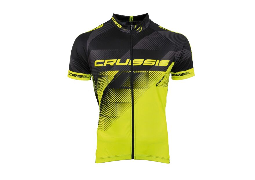 Cyklistický dres CRUSSIS – čierno / žltá fluo